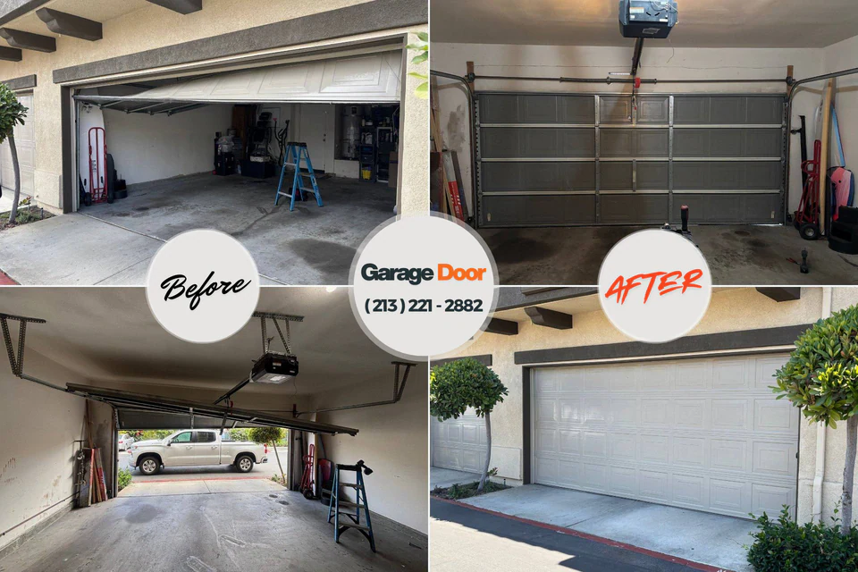 Before and after: garage door repair Taos Pueblo, NM